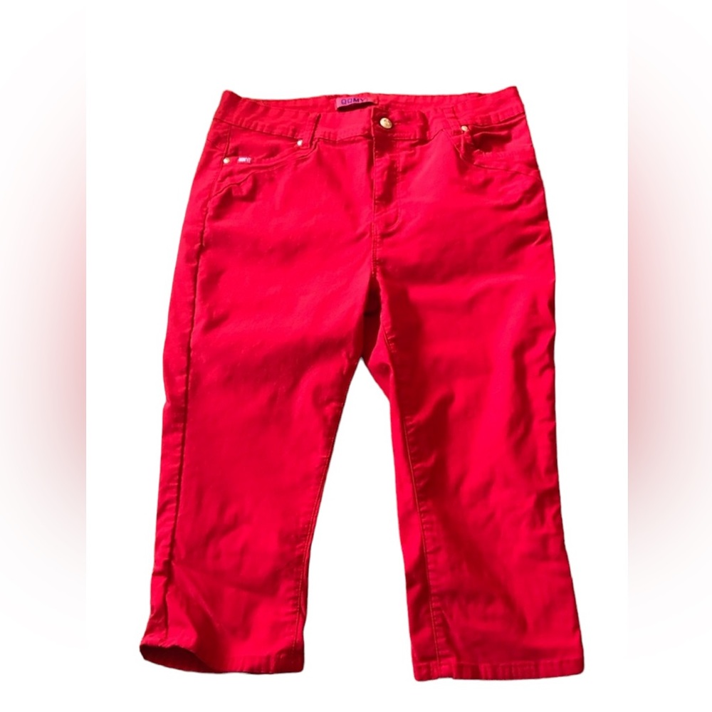 QQMY Women’s Red Capri Stretchy Pants Size 32” Waist